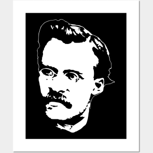 Friedrich Nietzsche White On Black Posters and Art